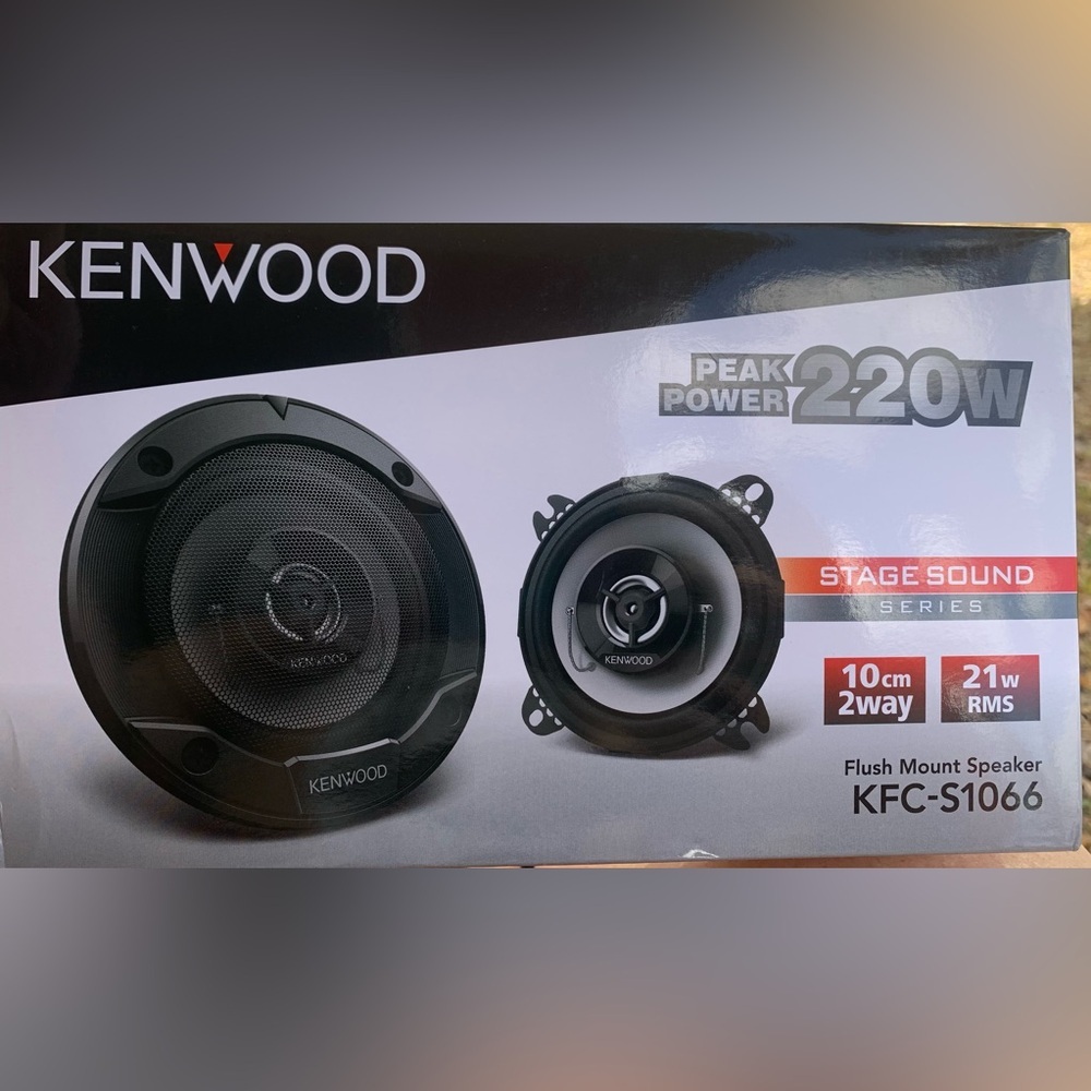 Kenwood KFC-1066S 42W RMS 4" Flush Mount 2-Way Coaxial Car Audio Speakers